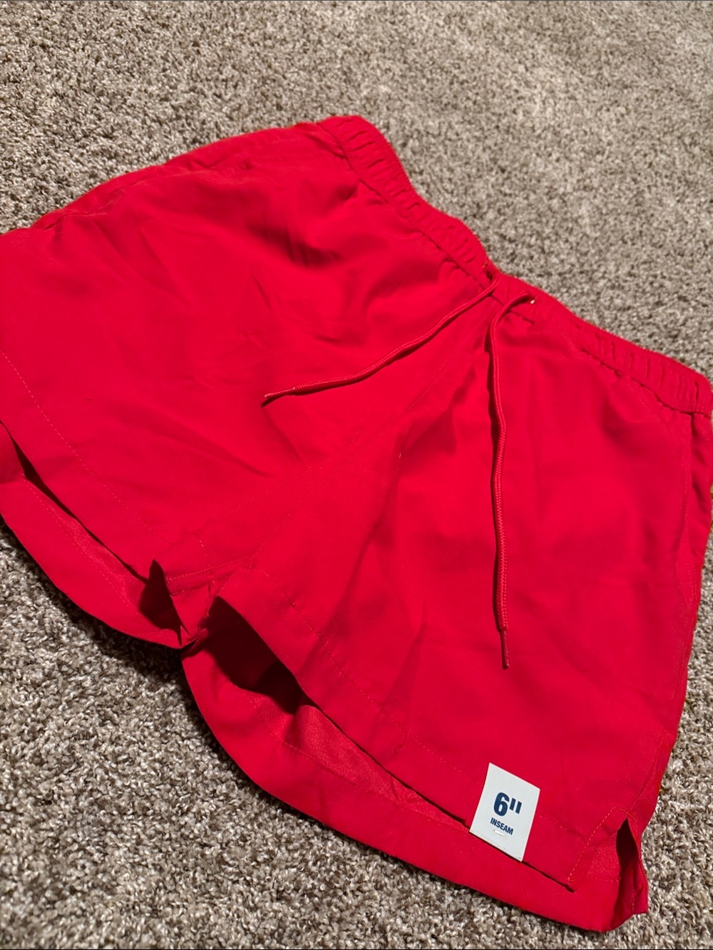 NWOT George red swim shorts (M 6”)